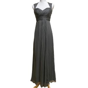 Amsale Grey Chiffon Evening Gown.  Size 0.